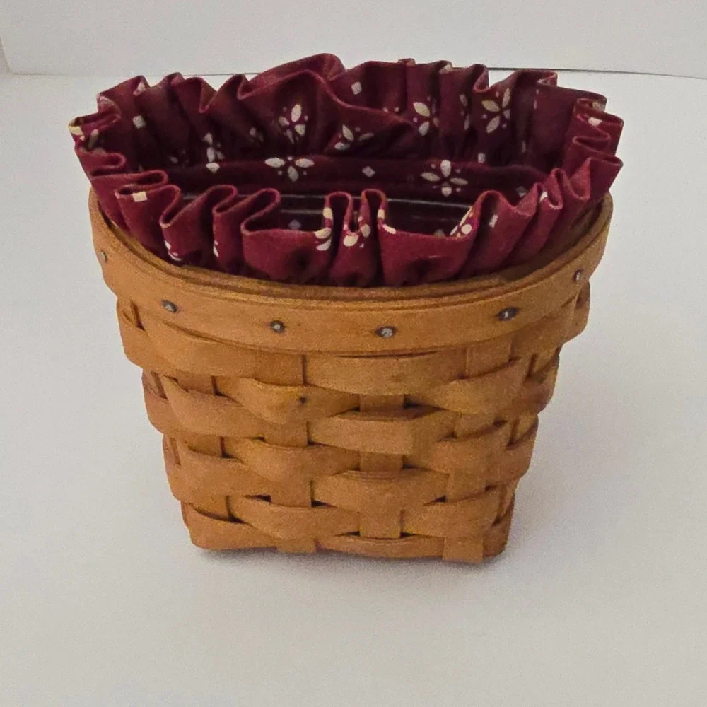 Longaberger 1998 Handwoven Oregano Basket Small Brown Traditional  Liner